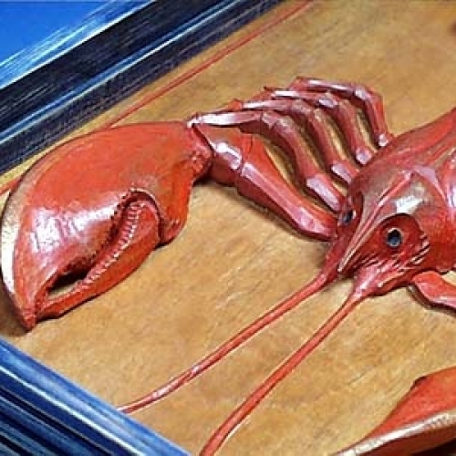 Lobster. Mahogany. D 2in